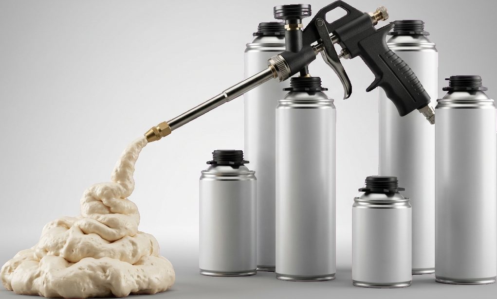 Latas de espuma de poliuretano con pistola aplicadora